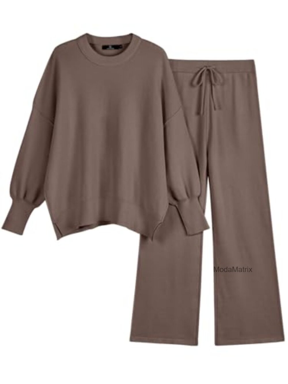 Women's 2 Piece Lounge Set Sweater & Pants Ribbed Knit Oversized Loungewear